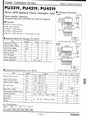 PU3219 Datasheet PDF Panasonic Corporation
