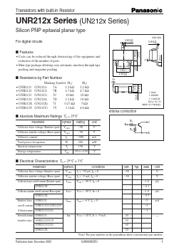 UN2123 Datasheet PDF Panasonic Corporation