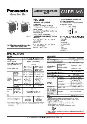 CM1F12V Datasheet PDF Panasonic Corporation