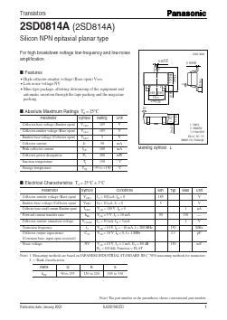 2SD814A Datasheet PDF Panasonic Corporation