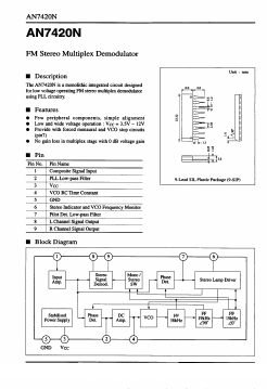 AN7420N Datasheet PDF Panasonic Corporation
