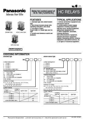 HC2L-AC48V Datasheet PDF Panasonic Corporation