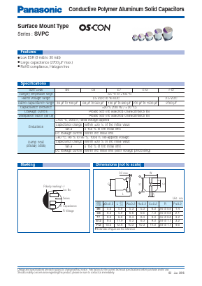 2R5SVPC560M Datasheet PDF Panasonic Corporation