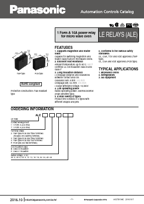 ALE1PF05 Datasheet PDF Panasonic Corporation