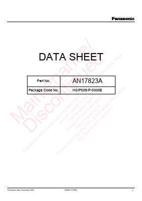 AN17823A Datasheet PDF Panasonic Corporation