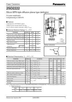 2SD2222 Datasheet PDF Panasonic Corporation