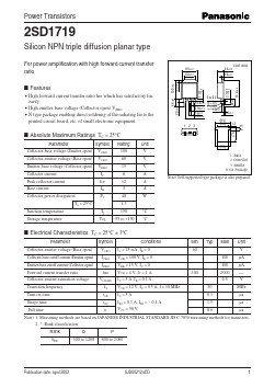D1719P Datasheet PDF Panasonic Corporation