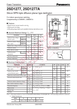 2SD1277A Datasheet PDF Panasonic Corporation