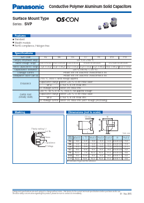 16SVP15M Datasheet PDF Panasonic Corporation