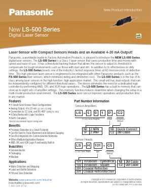 LS-H102-C2 Datasheet PDF Panasonic Corporation