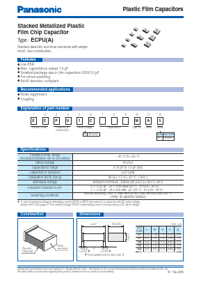 ECPU1C105MA5 Datasheet PDF Panasonic Corporation
