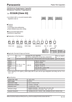 ECQ-U2A123MN Datasheet PDF Panasonic Corporation