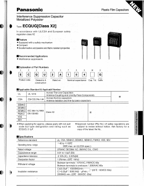 ECQ-U2A105KG Datasheet PDF Panasonic Corporation