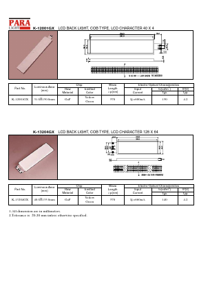 K-13204GX Datasheet PDF Para Light Electronics