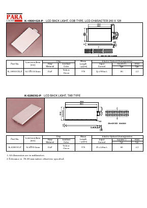 K-18001GX-P Datasheet PDF Para Light Electronics