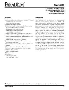 PDM34078SA10QI Datasheet PDF Paradigm Technology