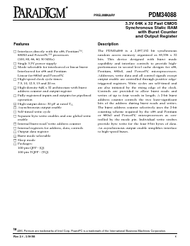 PDM34088SA10QITY Datasheet PDF Paradigm Technology