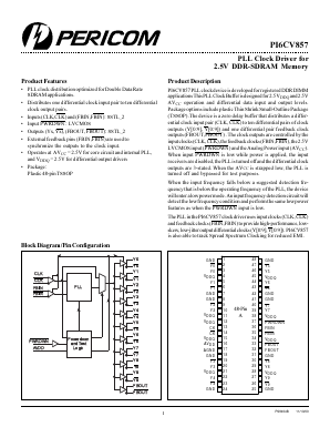 PI6CV857A Datasheet PDF Pericom Semiconductor