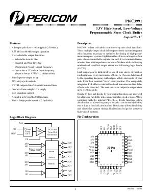 PI6C3991-2 Datasheet PDF Pericom Semiconductor