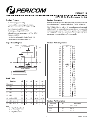 PI3B16213V Datasheet PDF Pericom Semiconductor