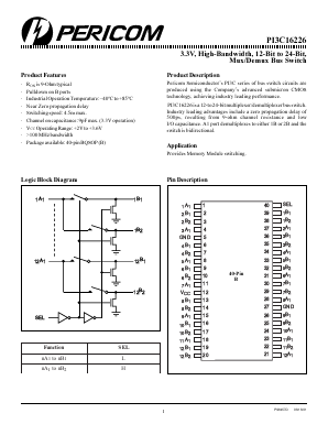 PI3C16226B Datasheet PDF Pericom Semiconductor
