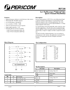 PI5V330 Datasheet PDF Pericom Semiconductor