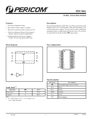 PI5C3861Q Datasheet PDF Pericom Semiconductor