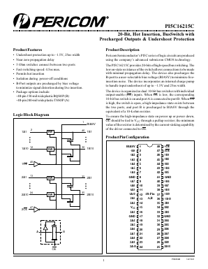 PI5C16215CB Datasheet PDF Pericom Semiconductor