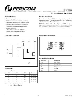 PI5C3309 Datasheet PDF Pericom Semiconductor