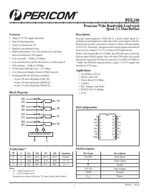 PI5L200QE Datasheet PDF Pericom Semiconductor