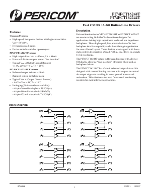PI74FCT16244CTA Datasheet PDF Pericom Semiconductor