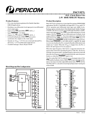 PI6CV857L Datasheet PDF Pericom Semiconductor