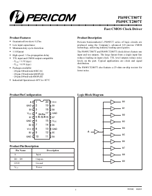 PI49FCT807BTQ Datasheet PDF Pericom Semiconductor