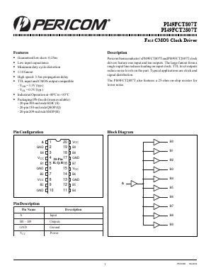 PI49FCT807ATQ Datasheet PDF Pericom Semiconductor