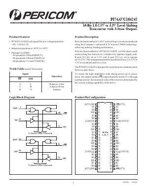 PI74AVC164245V Datasheet PDF Pericom Semiconductor