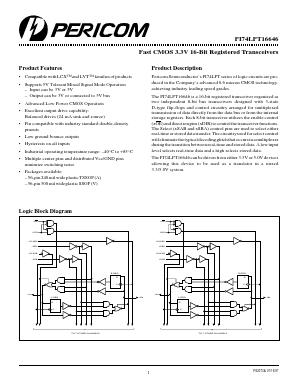 PI74LPT16646V Datasheet PDF Pericom Semiconductor