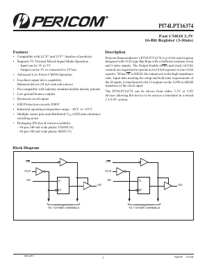 PI74LPT16374V Datasheet PDF Pericom Semiconductor