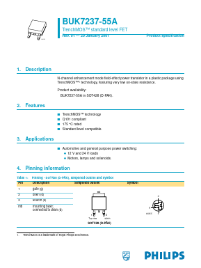 BUK7237-55A Datasheet PDF Philips Electronics