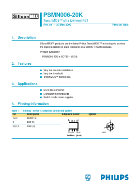 PSMN006-20K Datasheet PDF Philips Electronics