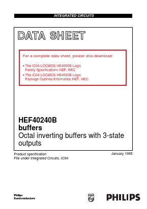 HEF40240BU Datasheet PDF Philips Electronics