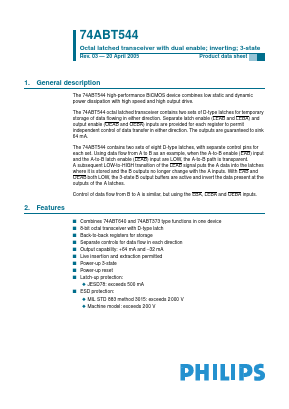 74ABT544 Datasheet PDF Philips Electronics