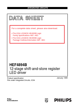 HEF4894BP Datasheet PDF Philips Electronics