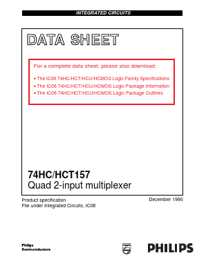 74HC157D Datasheet PDF Philips Electronics