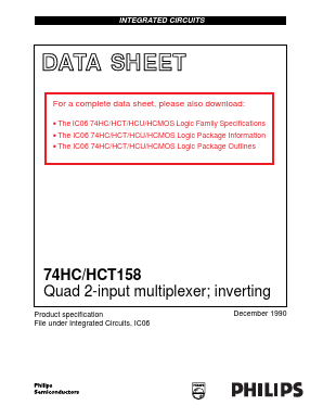 74HC158N Datasheet PDF Philips Electronics