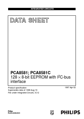 PCA8581CT Datasheet PDF Philips Electronics