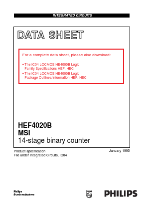 HEF4020BTD Datasheet PDF Philips Electronics