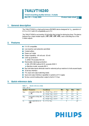 74ALVT16240DL Datasheet PDF Philips Electronics