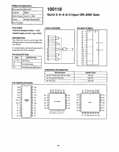 100118F Datasheet PDF Philips Electronics