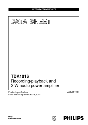 TDA1016 Datasheet PDF Philips Electronics