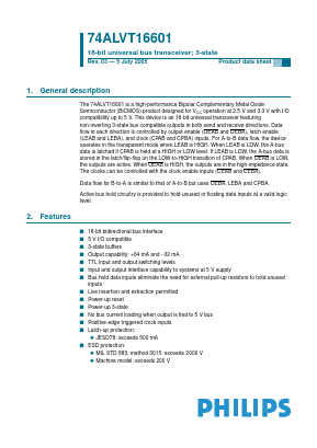 74ALVT16601DGG Datasheet PDF Philips Electronics